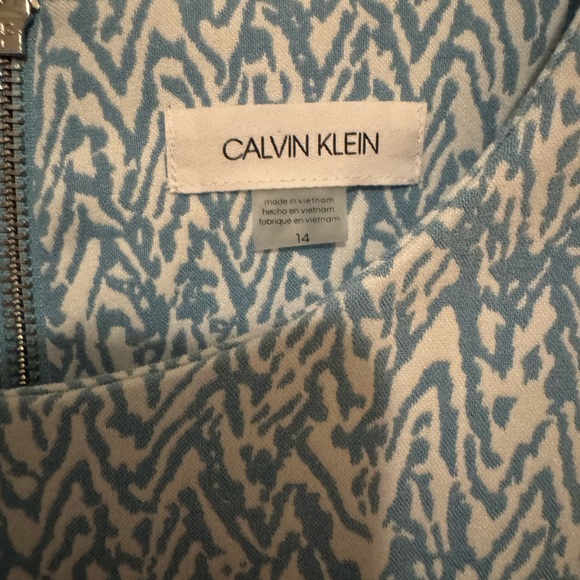 New with Tags Calvin Klein Baby Blue & White Dress - Picture 5 of 5